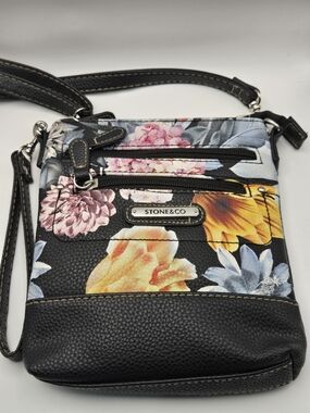 Stone & Co. Black Floral Crossbody Bag